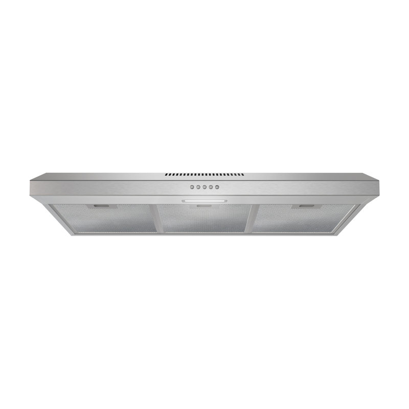 Streamline 36 In. T-10351-1-DL Olbia Ductless Undermount 80 CFM Range Hood In Brushed Stainless Steel With Mesh Filters, Push Button Control, LED Light