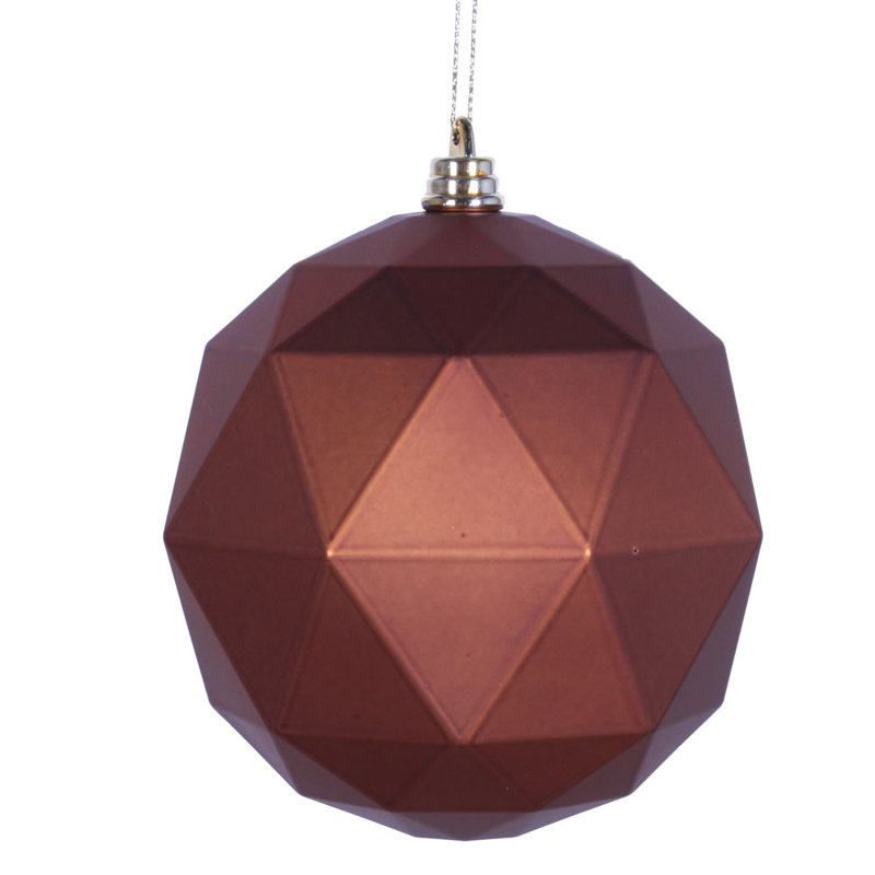 Ornement de Noël en forme de boule, H 4 po x l 4 po x P 4 po, Café au lait