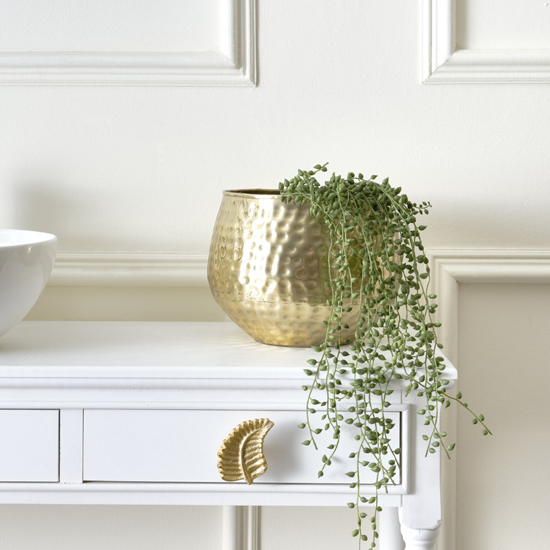Sarana Copper Indoor Planter, 25cm H x 21cm W x 21cm D, Gold