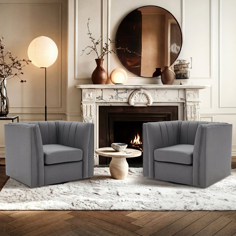 Ensemble de meubles de salon 3 pièces Allard, Grey, 3 Pcs: 2 Chairs, Sofa
