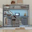  Lit mezzanine avec deux commodes, bureau et bande lumineuse-116235814-116235813