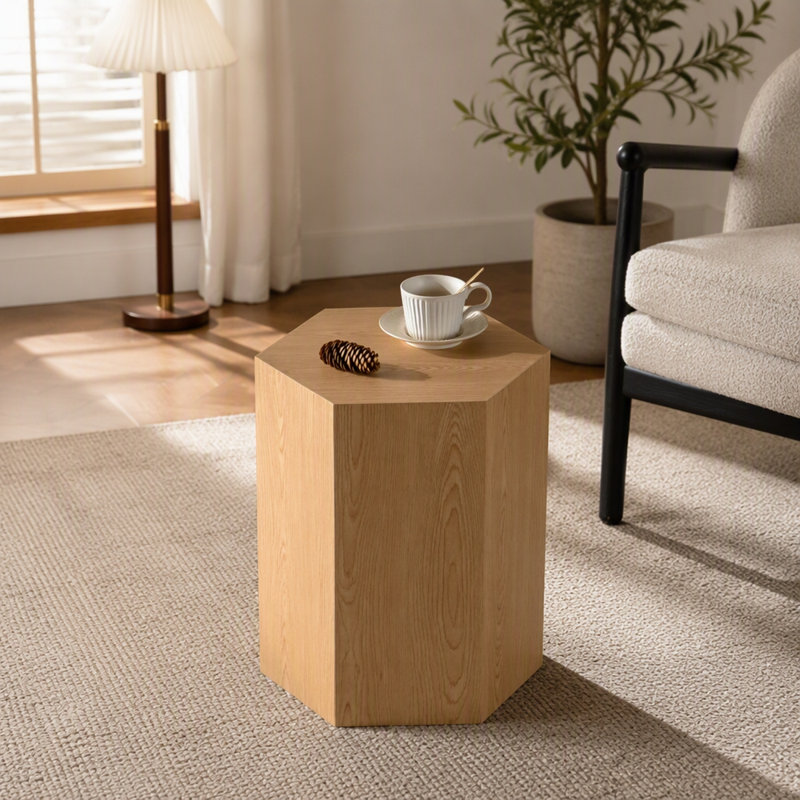 Table basse Hexagon, Bois naturel