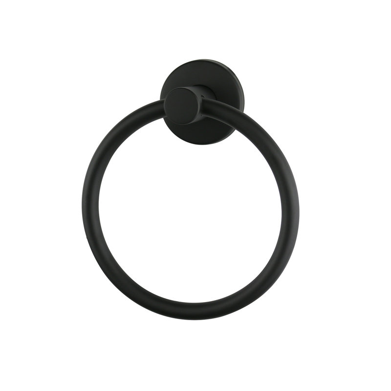 Anneau à serviette rond pour salle de bain Seachrome Coronado, acier inoxydable, noir semi-lustré, Noir mat