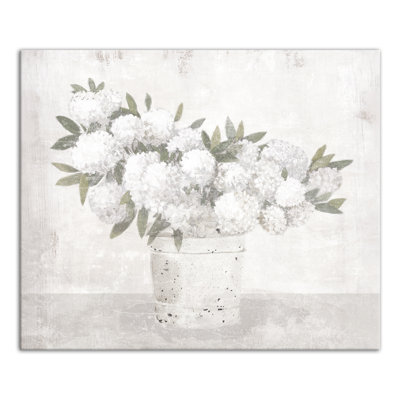 " White Hydrangeas " Painting Print