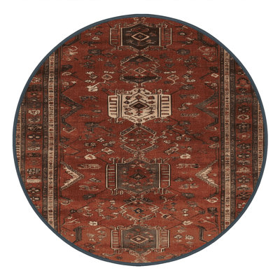 Machine Washable Turkish Brown Area Rug