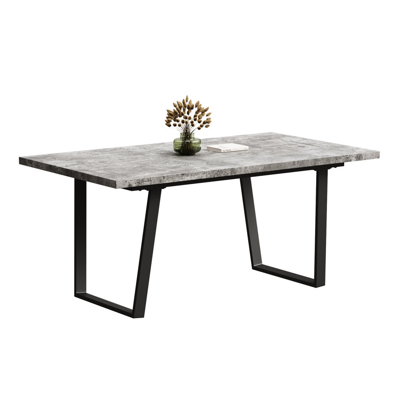 6 repas, 62,9 po Table longue, fonctionnelle et élégante, poids moderne gris de 75,09 lb, pièce tendance,
