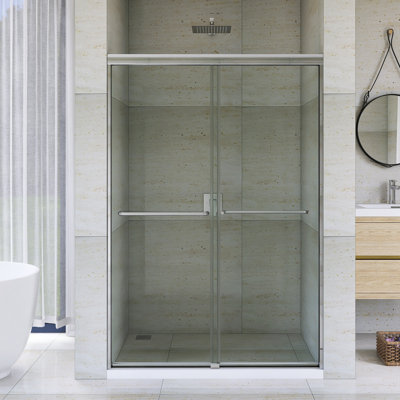 44-48"W X 70"H Aluminum Framed Sliding Shower Door In Finish