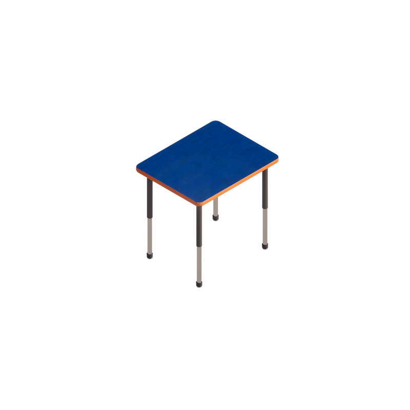 Table d'apprentissage collaboratif avec pieds de luxe rectangulaires, Bleu clair, H 29 po x L 30 po x l 24 po