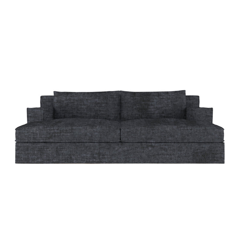 Mulberry Square Track-Arm Daybed with Flange Seam, Vintage Leather Blanc, Natural