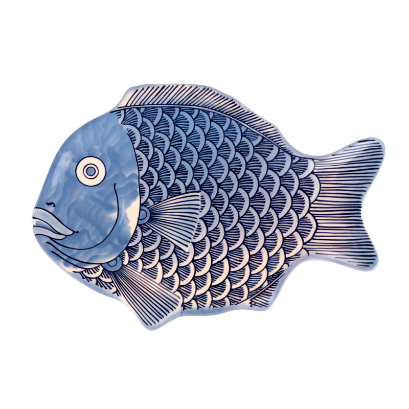 G.E.T. Fish Serving Plates Melamine Platter, 10" W x 14" L