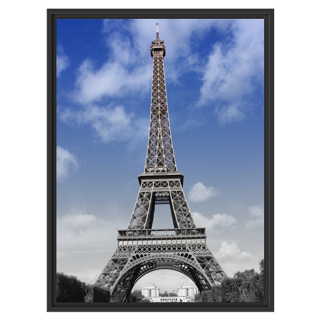 Gerahmtes Wandbild Eifelturm mit Himmel Paris