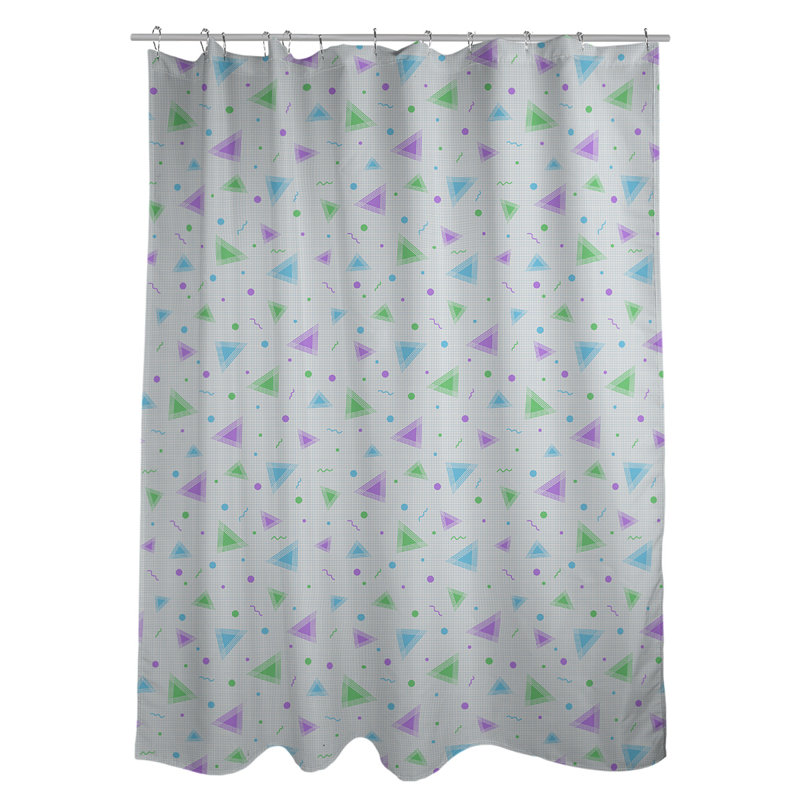 Rideau de douche simple 90 'Retro, Mauve / Vert