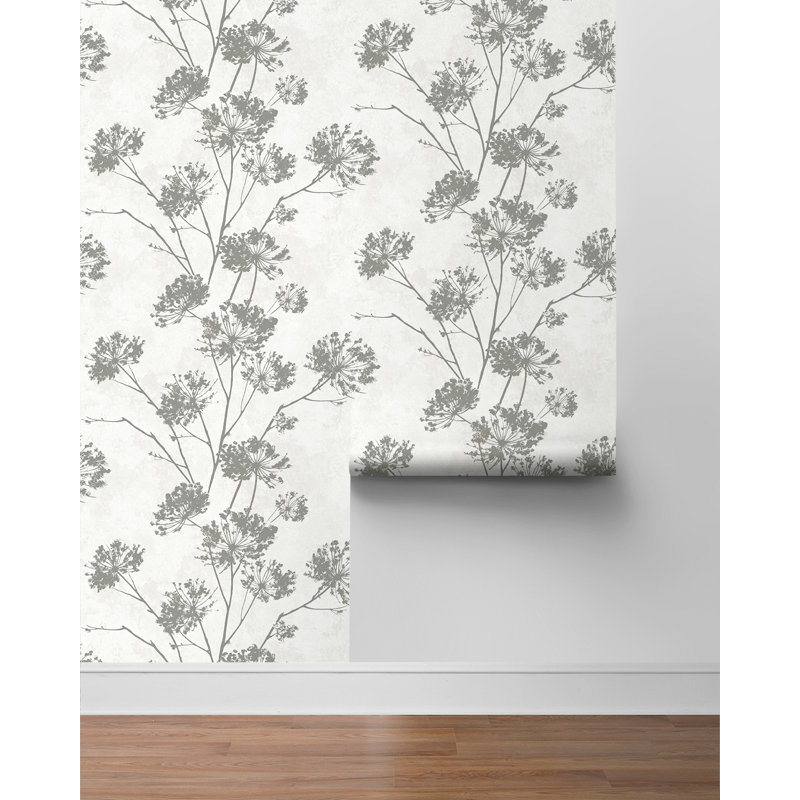 Rouleau floral Oree, Argent