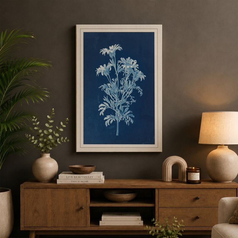 Feathered Bloom Botanical - Wrapped Canvas, 18x12 - 45.7 x 30.5 cm, Sage Border