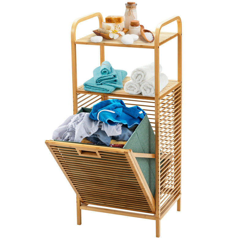 Bamboo Cabinet Laundry Hamper