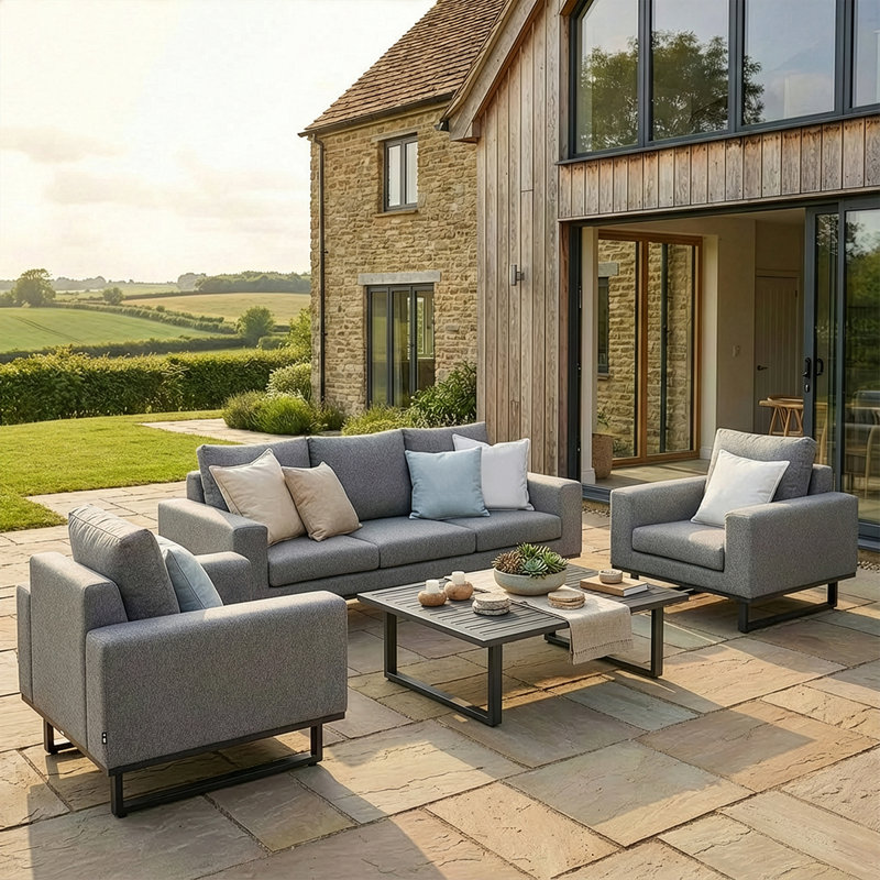 Carnmore 3 Seat Sofa Set Zinc, Black, Zinc
