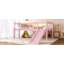Lit mezzanine simple avec tablettes de rangement, lit mezzanine inférieur en bois massif avec lumières DEL et garde-corps pleine longueur-2096145858