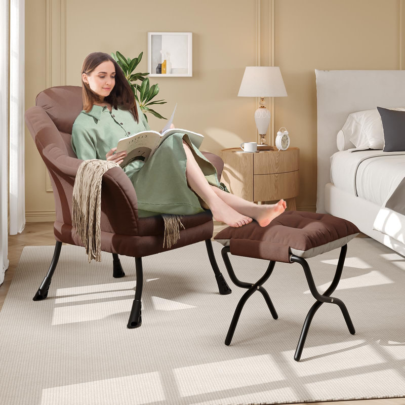Upholstered Bean Bag Chair, Brown