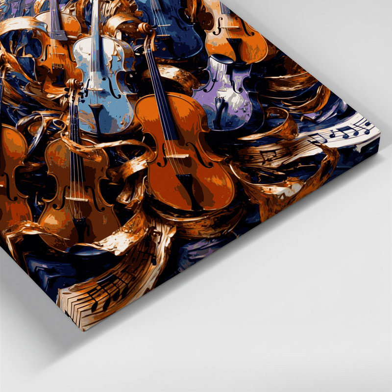 Art musical sur toile mauve, H 12 po x l 18 po