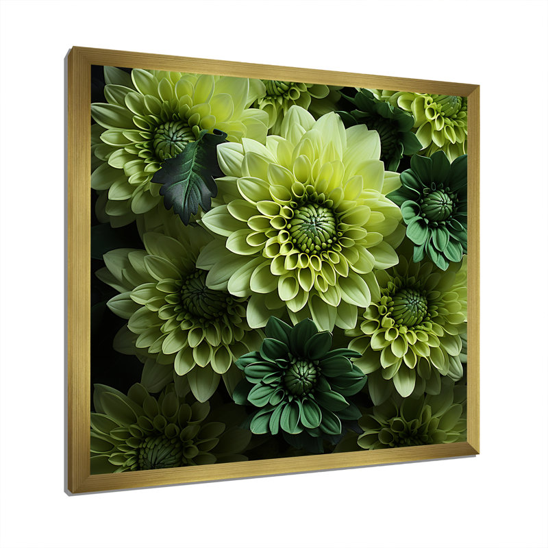«Mums Fragrant Elegance I», reproduction sur toile, Cadre doré simple, H 24 po x l 24 po x P 1 po