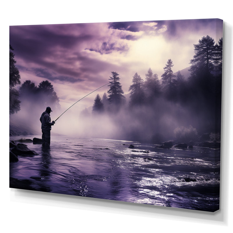 Pêche au lac II - Reproduction, Toile tendue, H 16 po x l 32 po x P 1 po