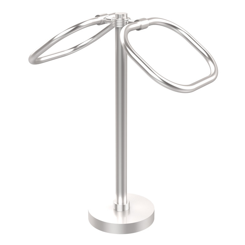 Porte-serviettes ovale à deux anneaux, Chrome satiné