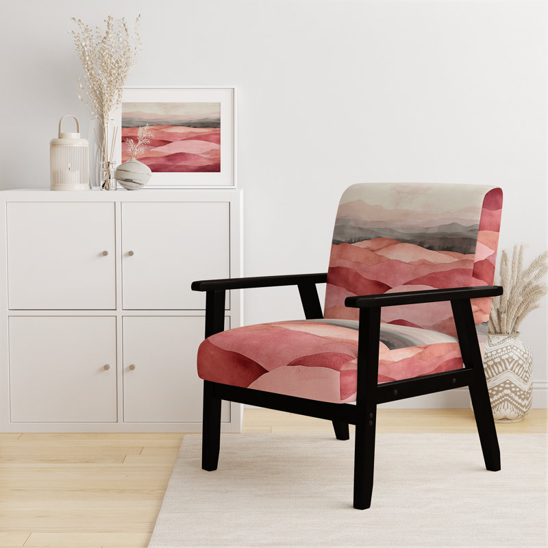 Chaise avec accoudoirs Abstract Landscape Landscape, Accoudoirs carrés noirs
