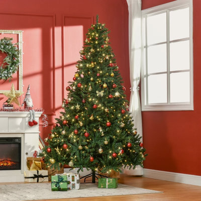 Sapin de Noël artificiel illuminé 7 pi avec branches réalistes, 700 lumières DEL blanc chaud et 2154 pointes