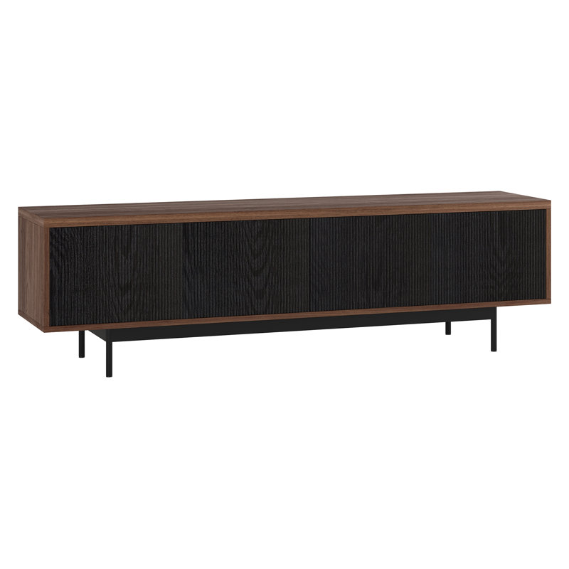 Jaiona Unfinished TV Stand for TVs up to 75", Brown/Black