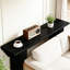 Table d'entrée de 160 cm de long avec côtés triangulaires - Finition noire épaisse, hauteur 81,5 cm, cadre photo intégré, espace de rangement élargi, profondeur 159,5 cm