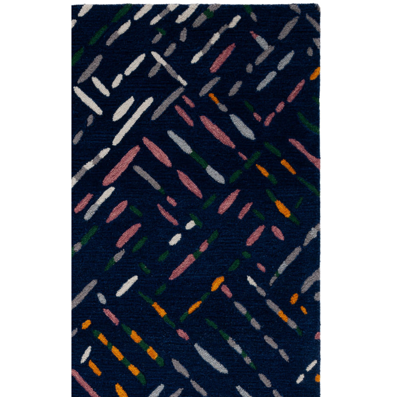 Insiyah Hand Tufted Wool And Cotton With Latex Abstract Rug, Rectangle 3' x 5'