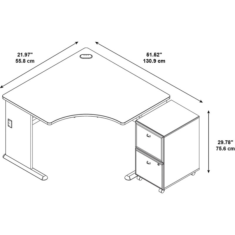 Bureau en L Series A, Spectre blanc d'étain