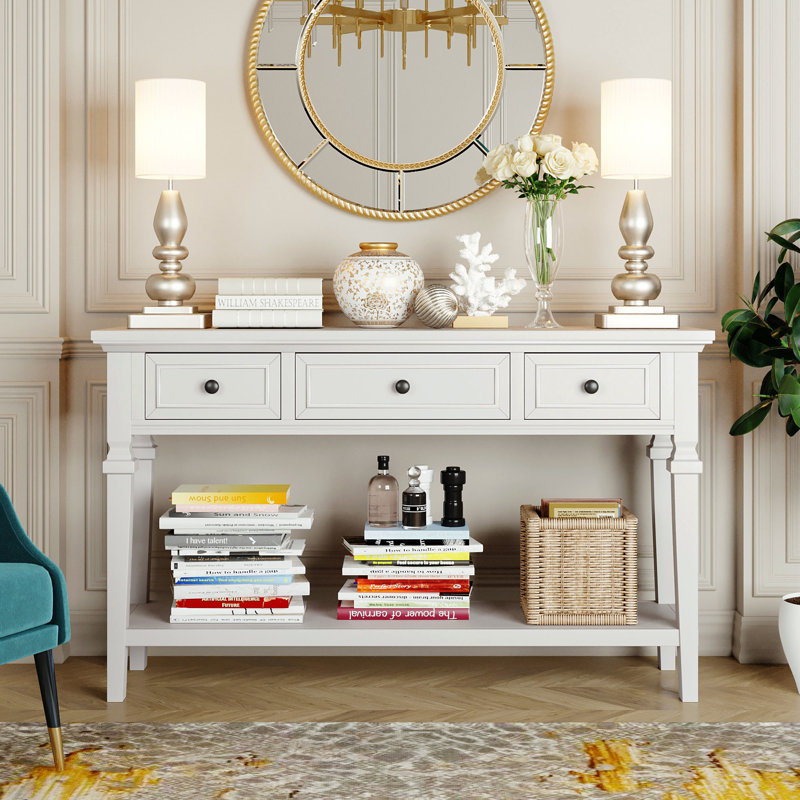Shanahan 50'' Console Table, Antique White