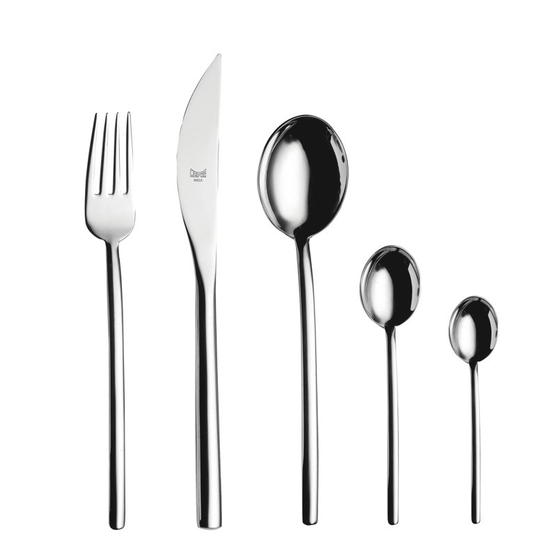 Due 30 - Piece Stainless Steel Flatware Set - Service for 6, Silver