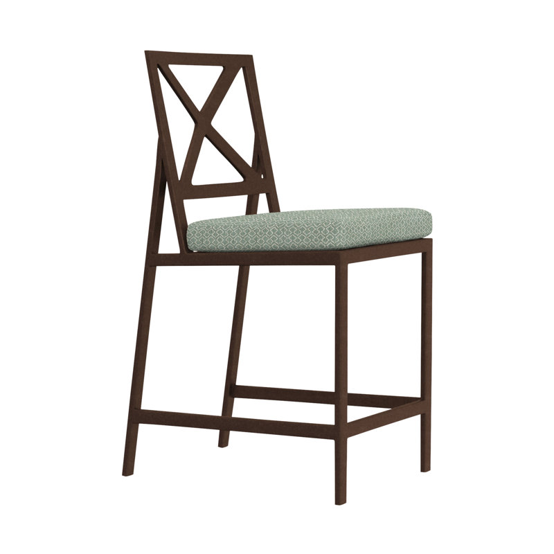 Marin Outdoor Bar Stool, Flagship Stone Sunbrella®, Copper Creek, 28"