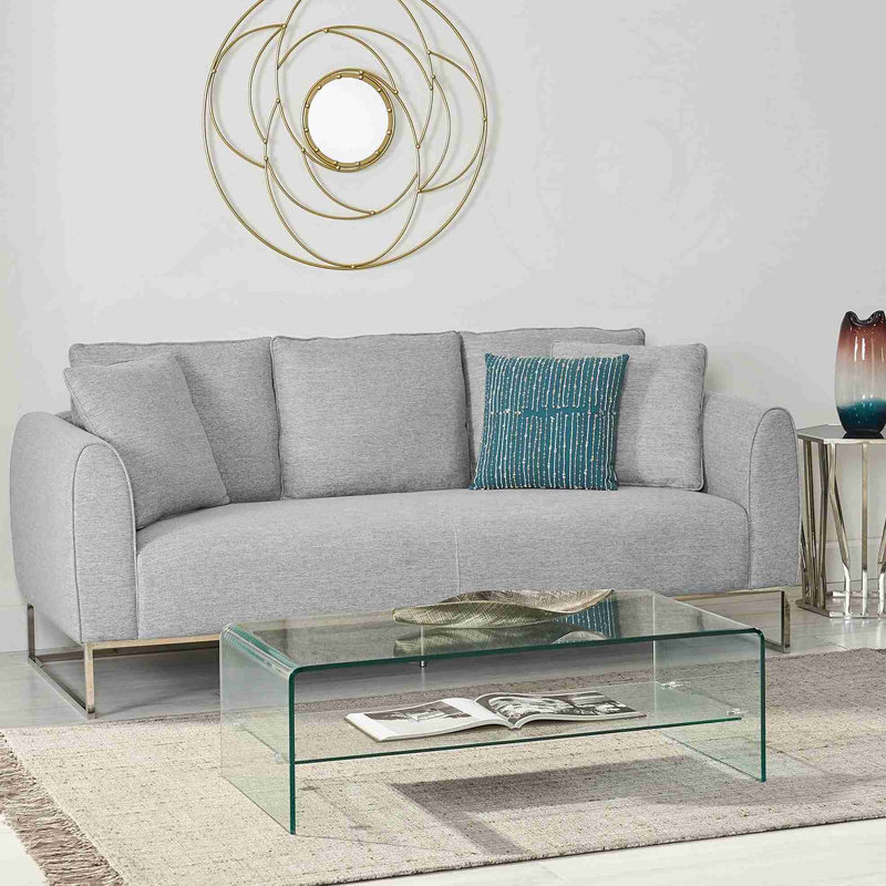 Canapé gris, Grey, H 35,25 po x l 68 po x P 22,5 po, 2