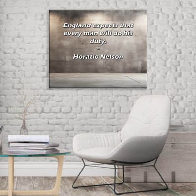 World Menagerie Gallery Wrapped Canvas By Horatio Nelson: "England expects that every man will do his d