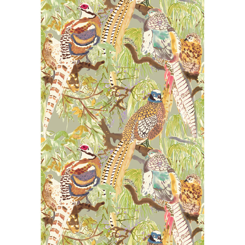 Icons Wallpapers 32.82" L x 27.58" W Wallpaper Roll, Green/Gray