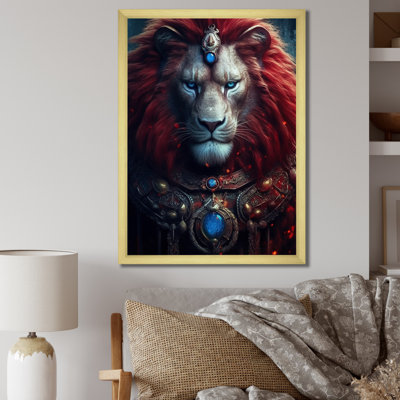 " Ancient Portrait Of Majestic Lion King "
