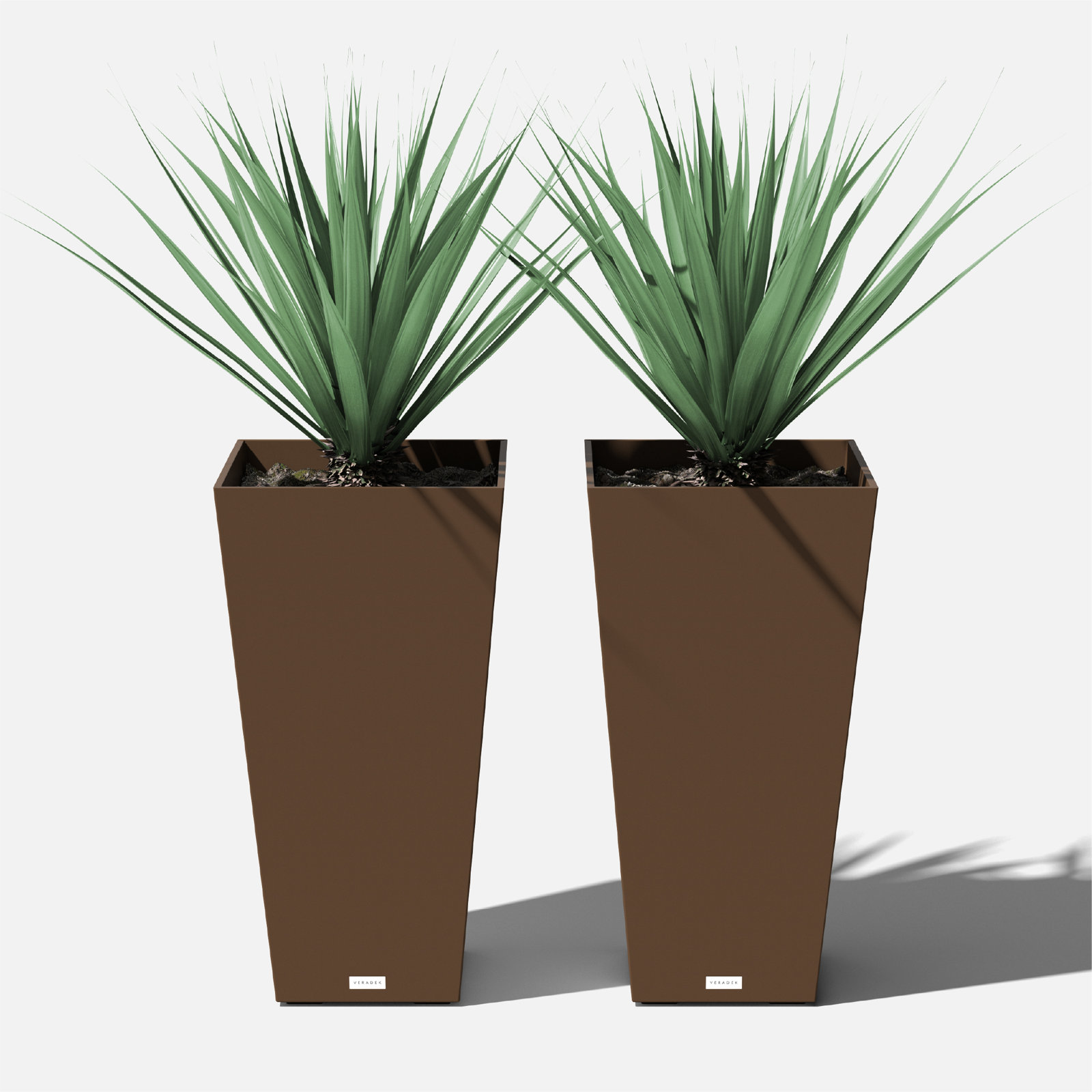 Pure Series Midland Planter, 30" H x 15.25" W x 15.25" D, Espresso, Set of 2