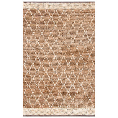 Gascon Natural Fiber Hand Loomed Jute/Cotton Geometric Rug in Natural