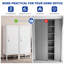 Armoire de vestiaire en métal blanc à 3 niveaux et 2 tablettes réglables, acier robuste