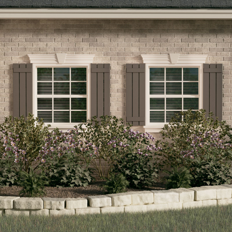Shadow Mountain Composite Board and Batten Shutters, 17x26, Set of 2