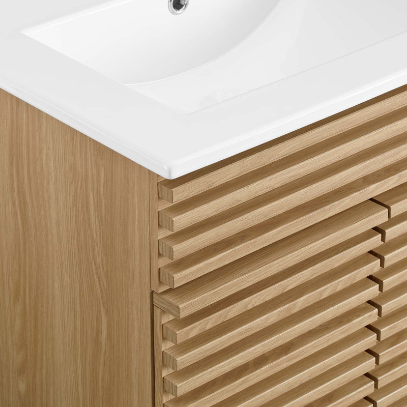 Meuble-lavabo 24 po Render par Modway, Chêne / blanc