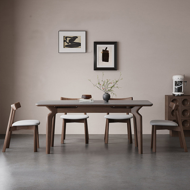 Table et chaise en frêne élégant et simple, H 29,52 po x L 55,11 po x l 31,49 po