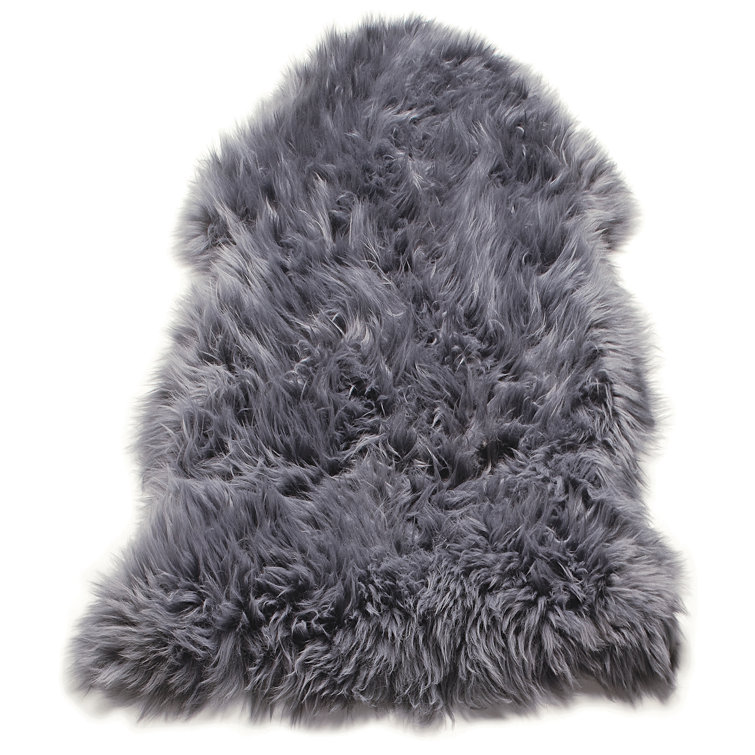 Grady Solid Grey Sheepskin Rug