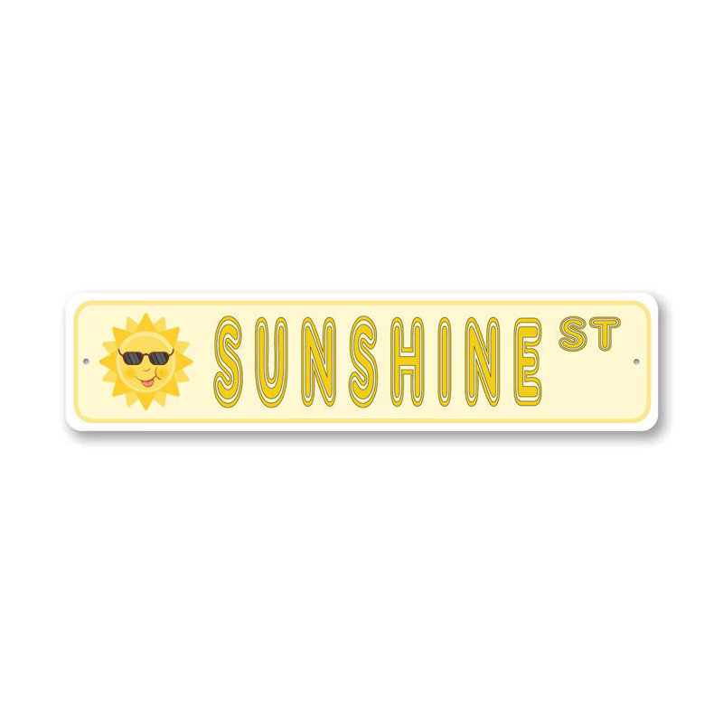 Sunshine Street Aluminum Sign, 6" H x 24" W x 0.06" D