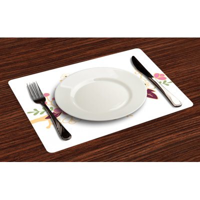 Polyester Floral Rectangle Placemat