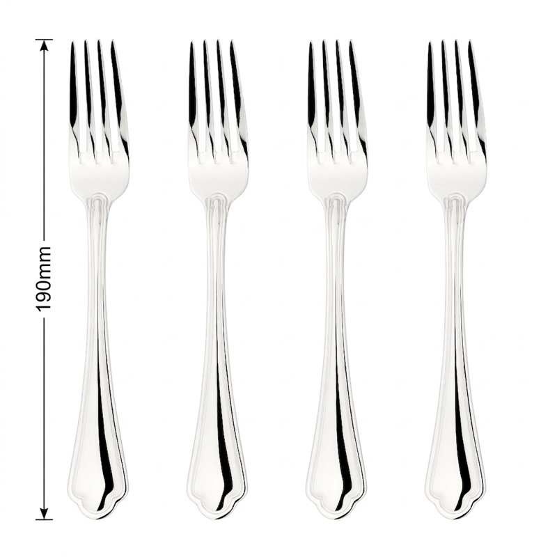 Cutlery Sets Stainless Steel 18/8 Fork 4pc Set Catering Alhambra