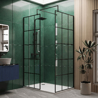 900 mm W Walk In Framed Wet Room Glass Screens